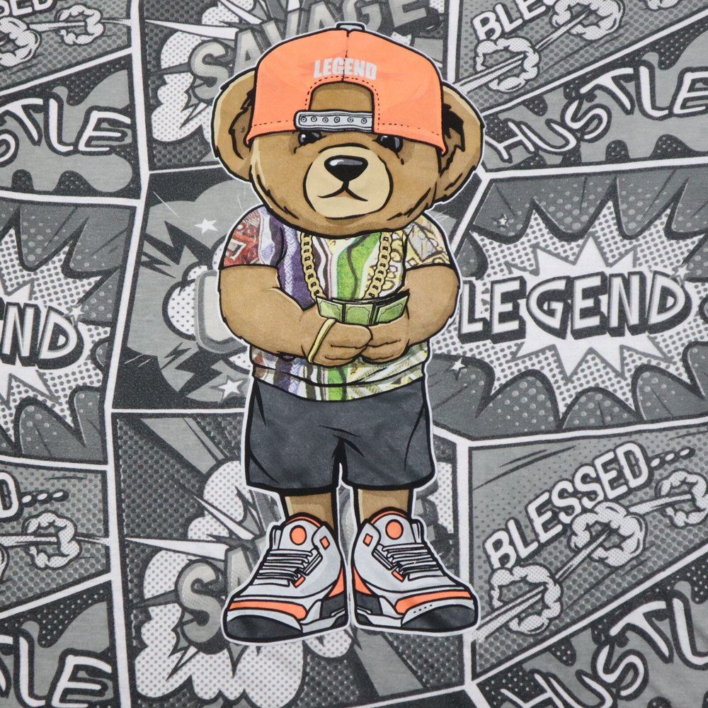 Hustle Bear Savage Legend Blessed All Over Print Short Sleeve Tee Men’s 3XL XXXL