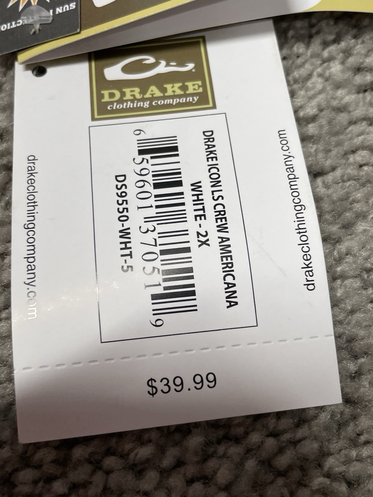 Drake Waterfowl Icon Americana Performance Crew Long Sleeve Shirt Size 2XL Dog gallery