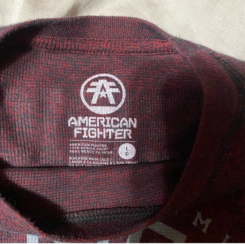 American Fighter Men's Long Sleeve Deep Red Thermal Shirt, Size Large gallery