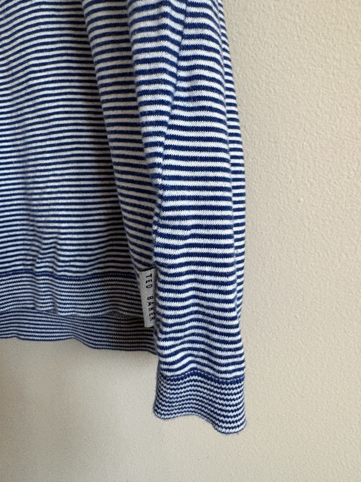 Ted Baker London Men’s Striped Tshirt US XL UK 5 Blue White 100% Cotton gallery