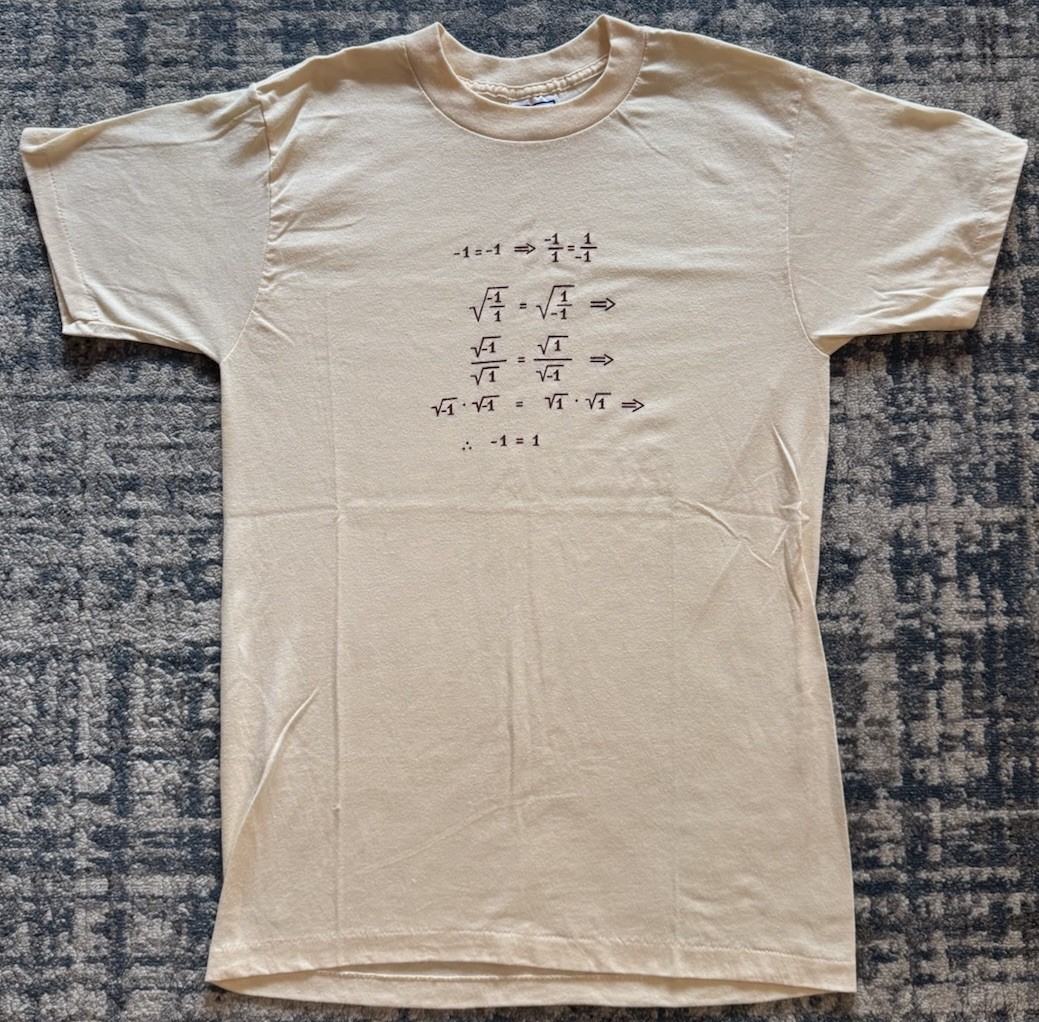 Vintage 80s Mathematical Proof T Shirt Sz L Math Nerd School College University gallery