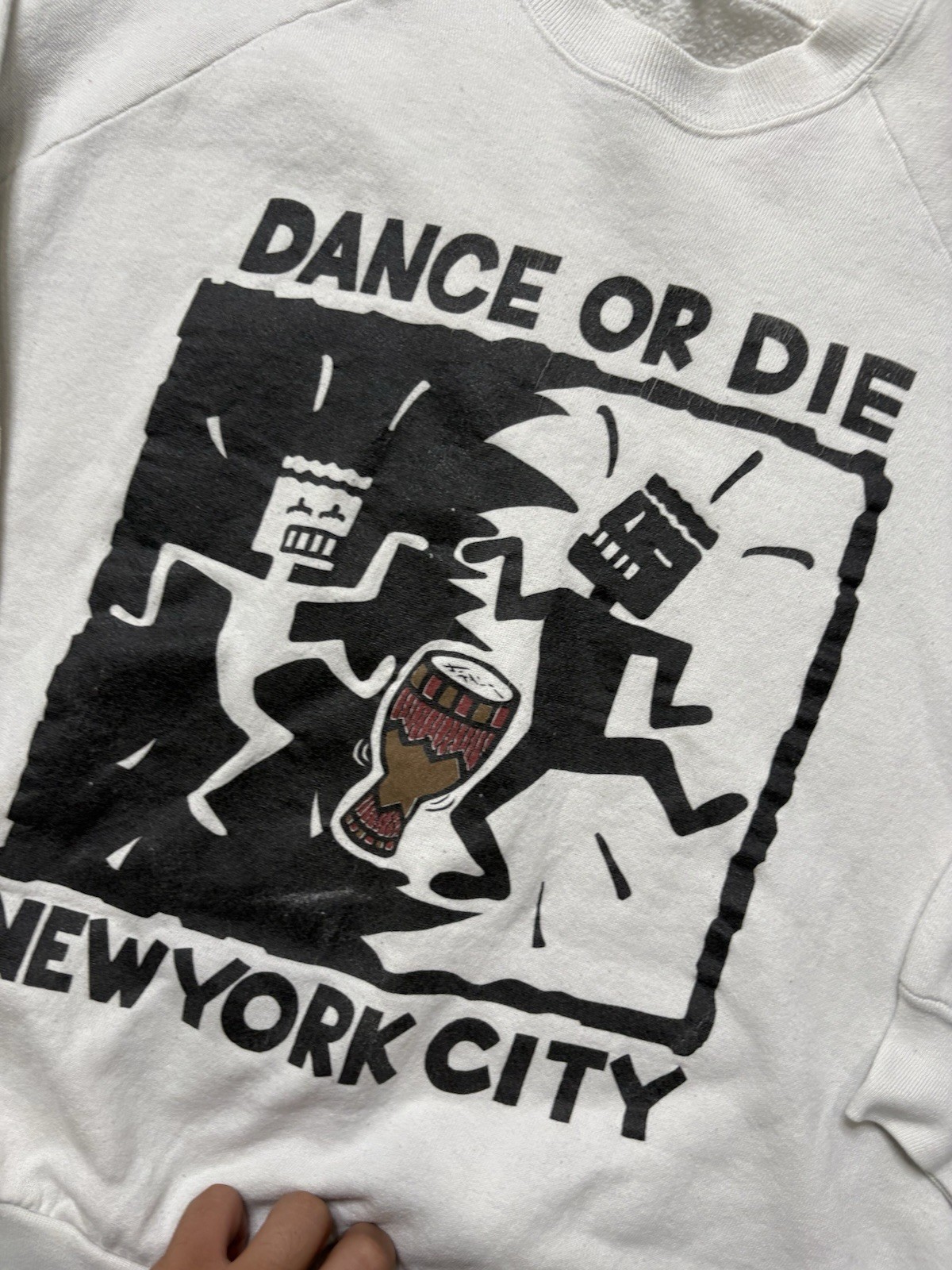 Vintage 80s Keith Haring Shirt Mens Lg Dance Or Die New York Art Sweater gallery