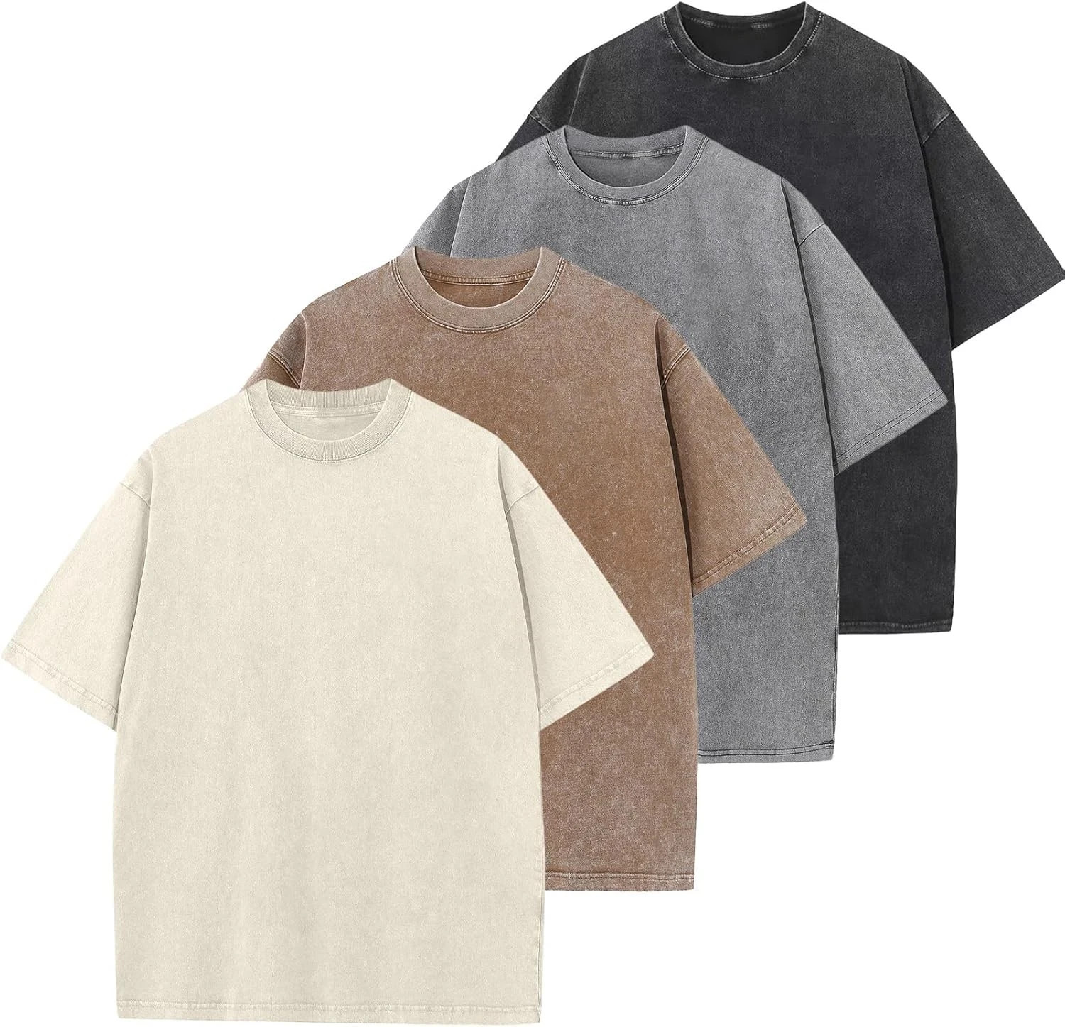 Men’s Oversized Vintage Acid Wash T-Shirt 100% Cotton Loose Fit Streetwear Tee gallery