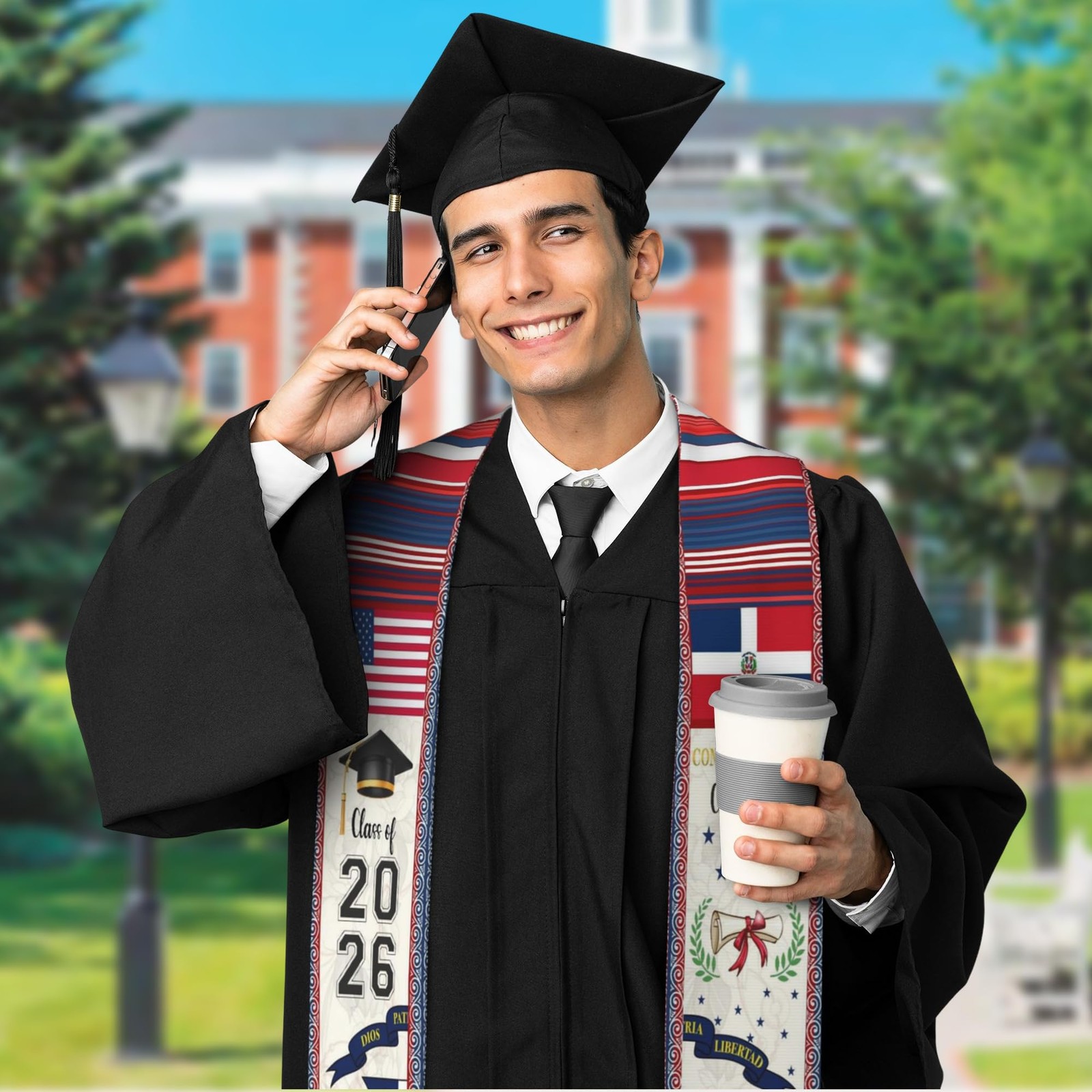 Dominican Republic Graduation Sash, Dominican Republic American Flag Graduati... gallery