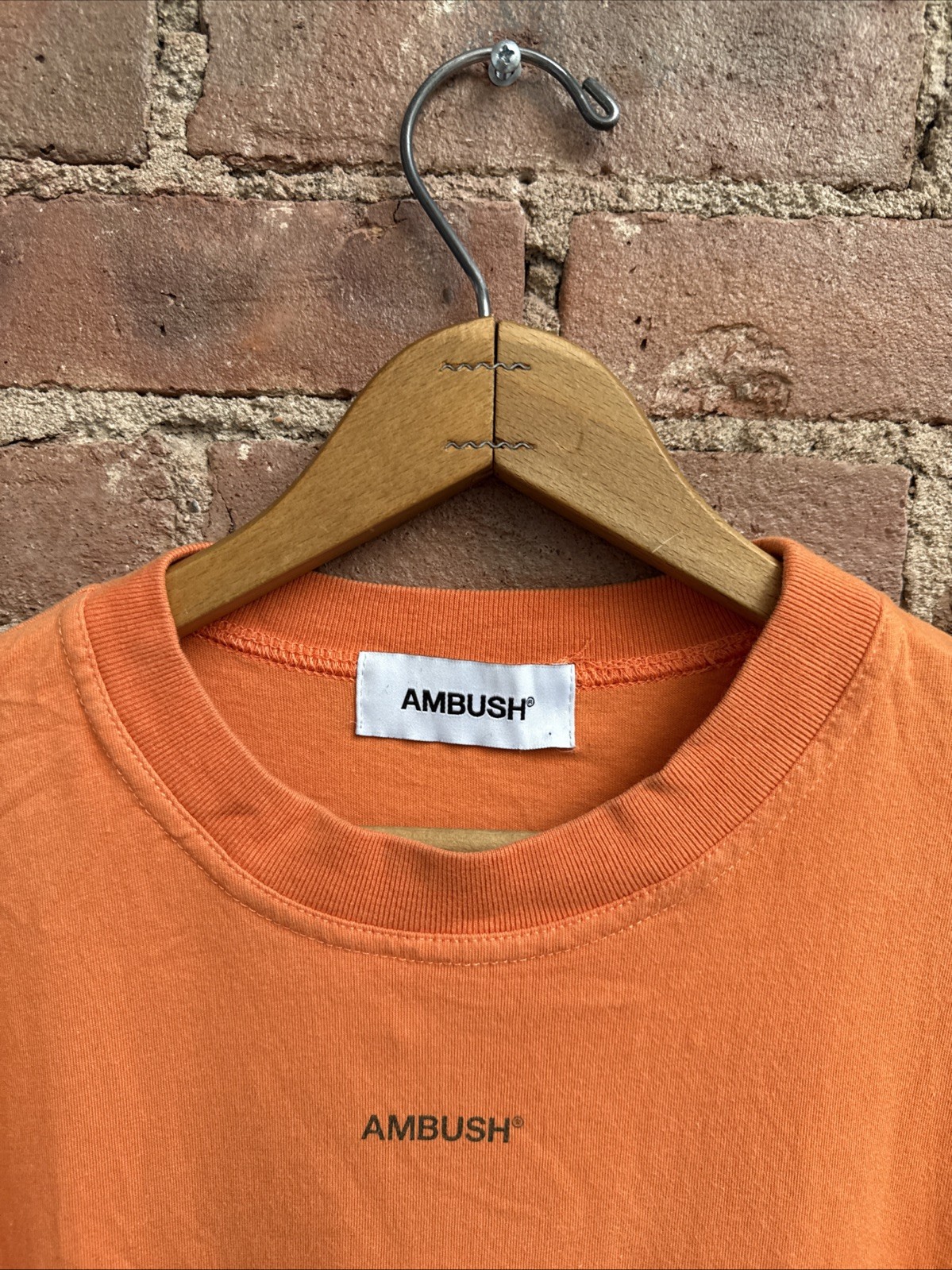 AMBUSH Men’s Tee, Sz 1, Orange 100% Cotton XL Logo Version Limited Edition Japan gallery