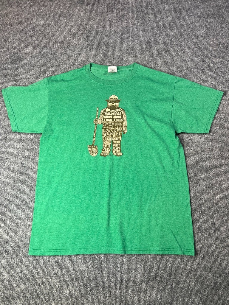 Fruit of the Loom Men’s M Smokey Bear Keep It Green Graphic Tee | Y2K Gorpcore gallery