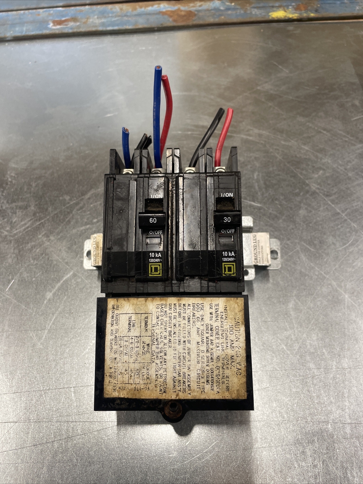 Square D Circuit Breakers, 60amp/30amp With Q0U141 Single Feed, Din Rail Mount