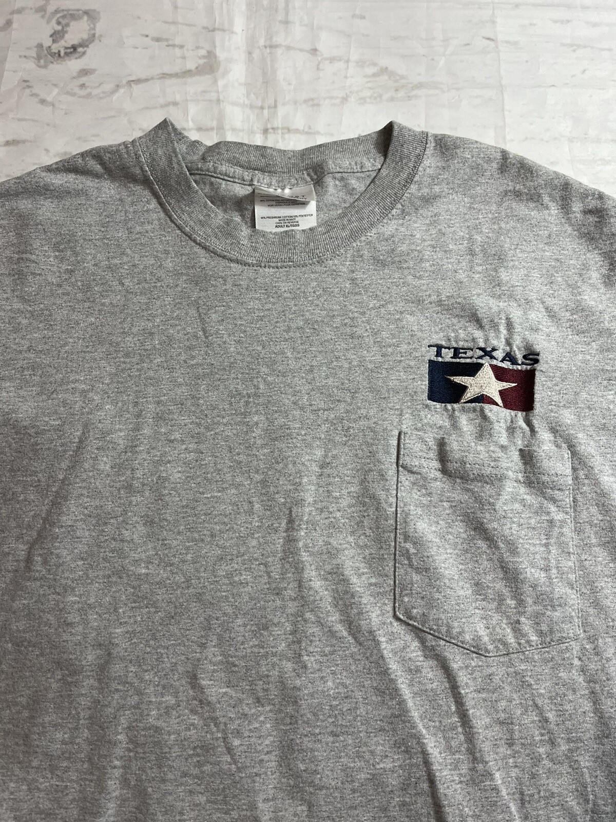 Vintage Texas Pocket T Shirt Tee Single Stitch Embroidered XL USA 90s Austin gallery