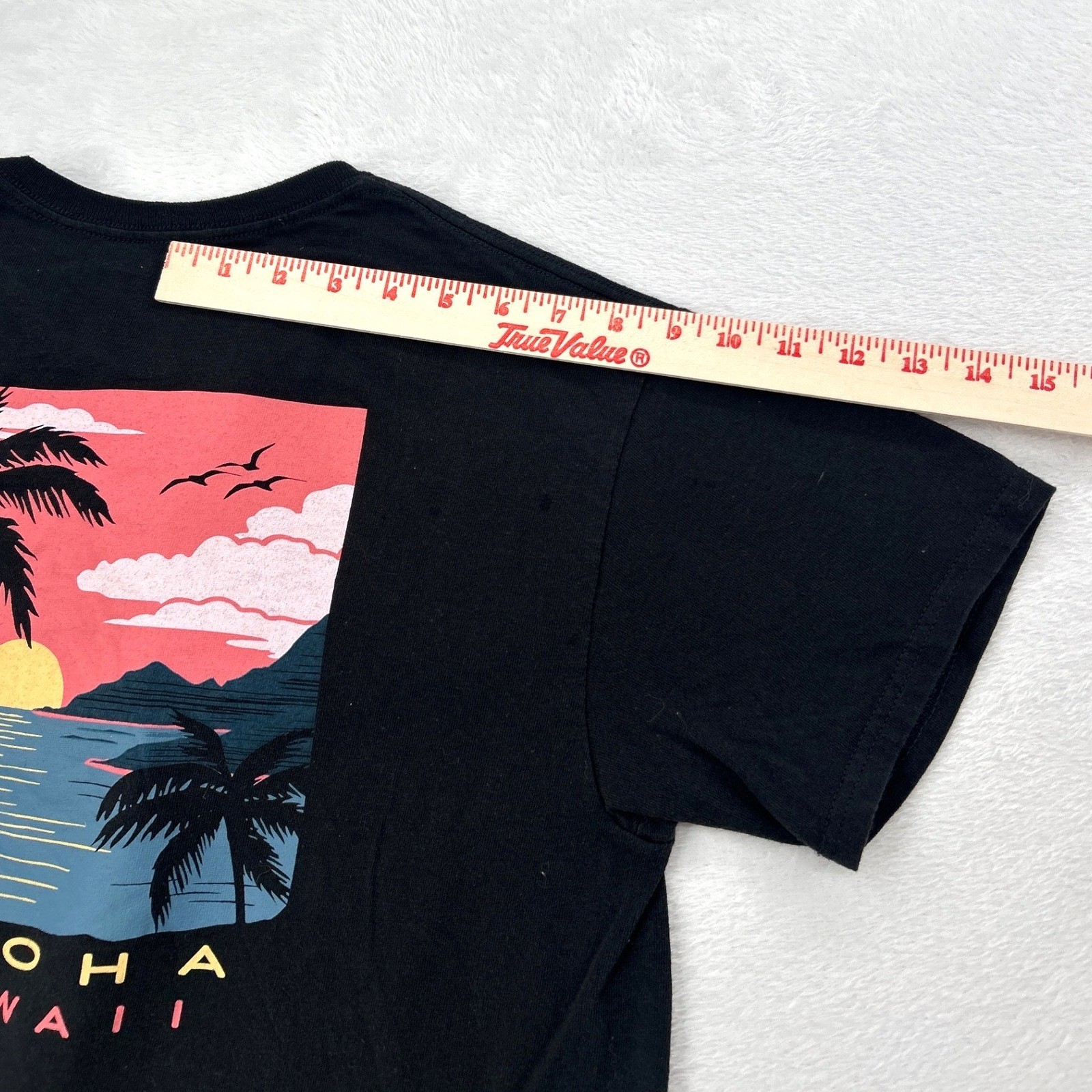 Aloha Hawaii Tropical Graphic Mens T-Shirt Medium Black Short Sleeve Tee Beach gallery