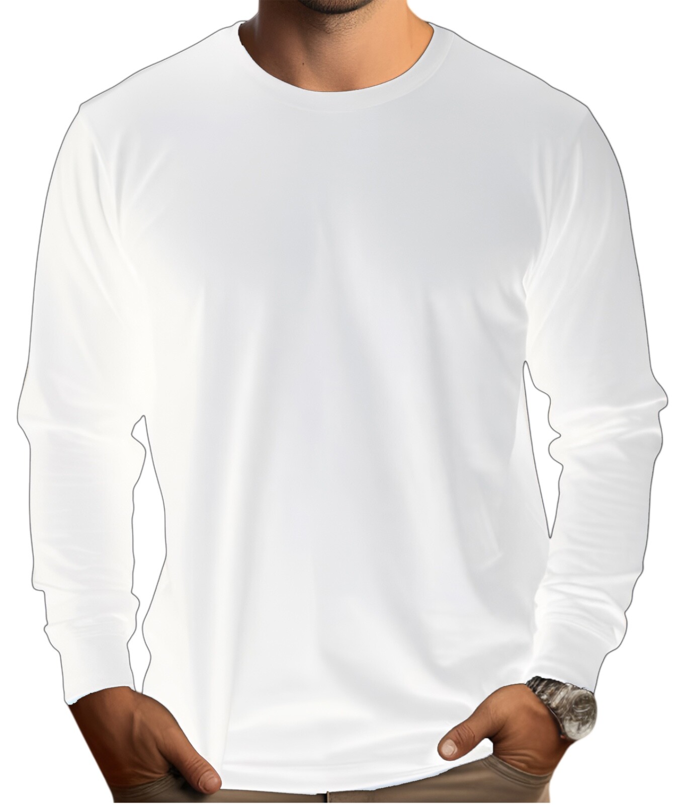 DRI-FIT Long Sleeve T-Shirts, UPF 50+ Sun Protection Shirt WHITE gallery