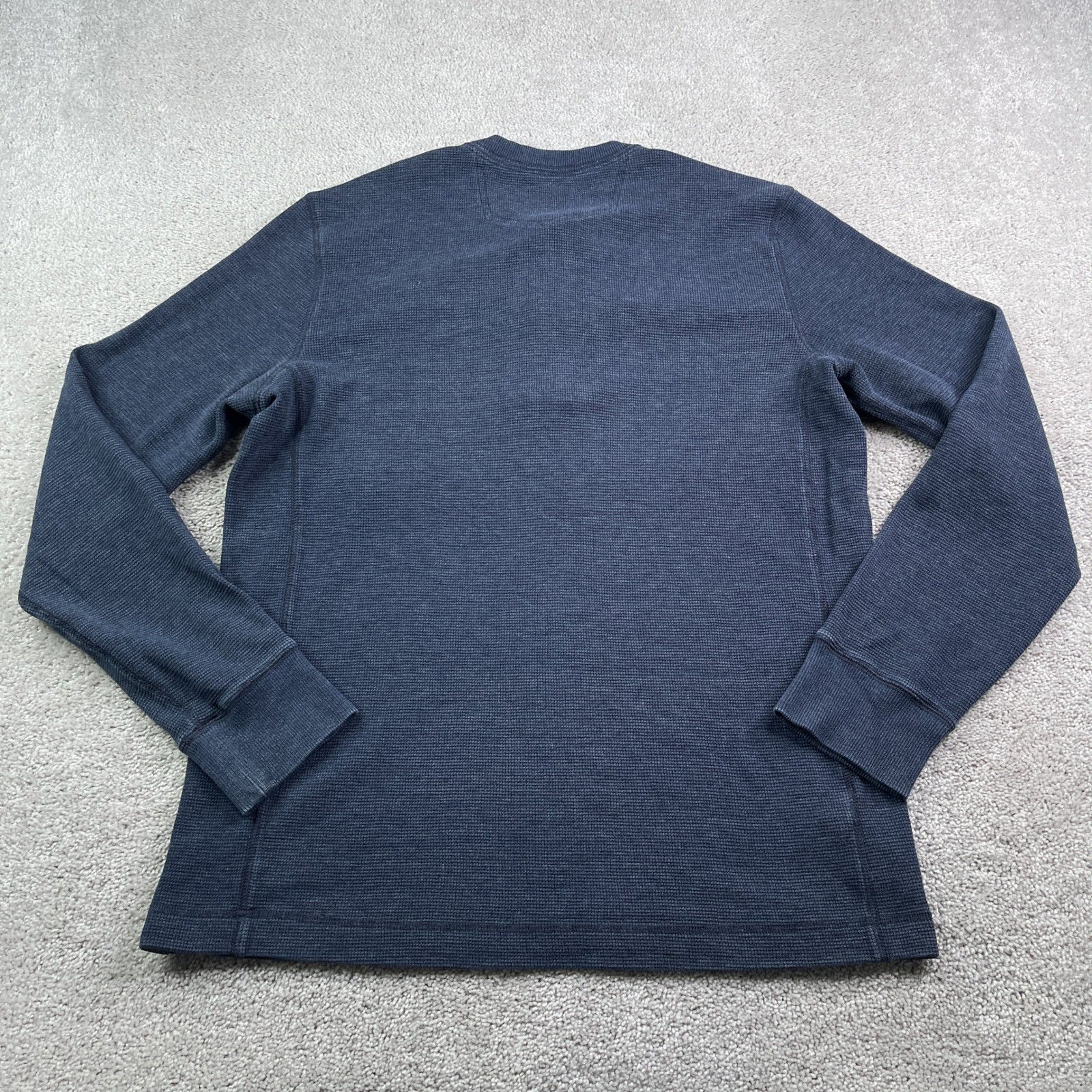 Eddie Bauer Shirt Mens Large Tall Blue Henley Waffle Knit Long Sleeve Thermal gallery