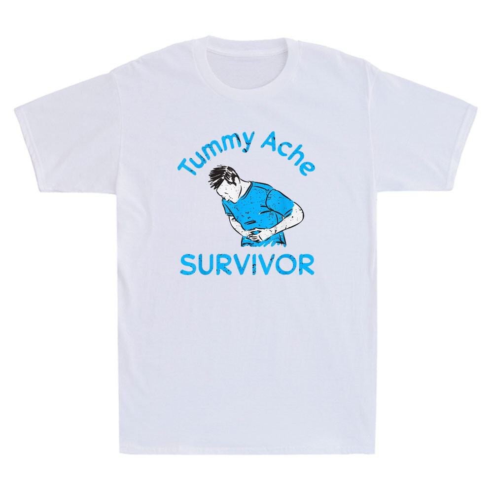 Tummy Ache Survivor Stomachache IBS Funny Quote Saying Vintage Men's T-Shirt Tee gallery