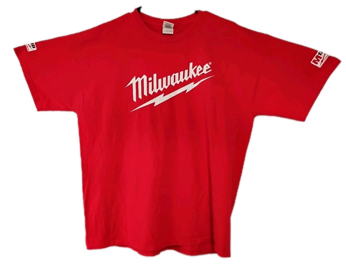 Milwaukee Tools XL Red T-shirt "Nothing But Heavy Duty " Short Sleeve M12 M18 gallery