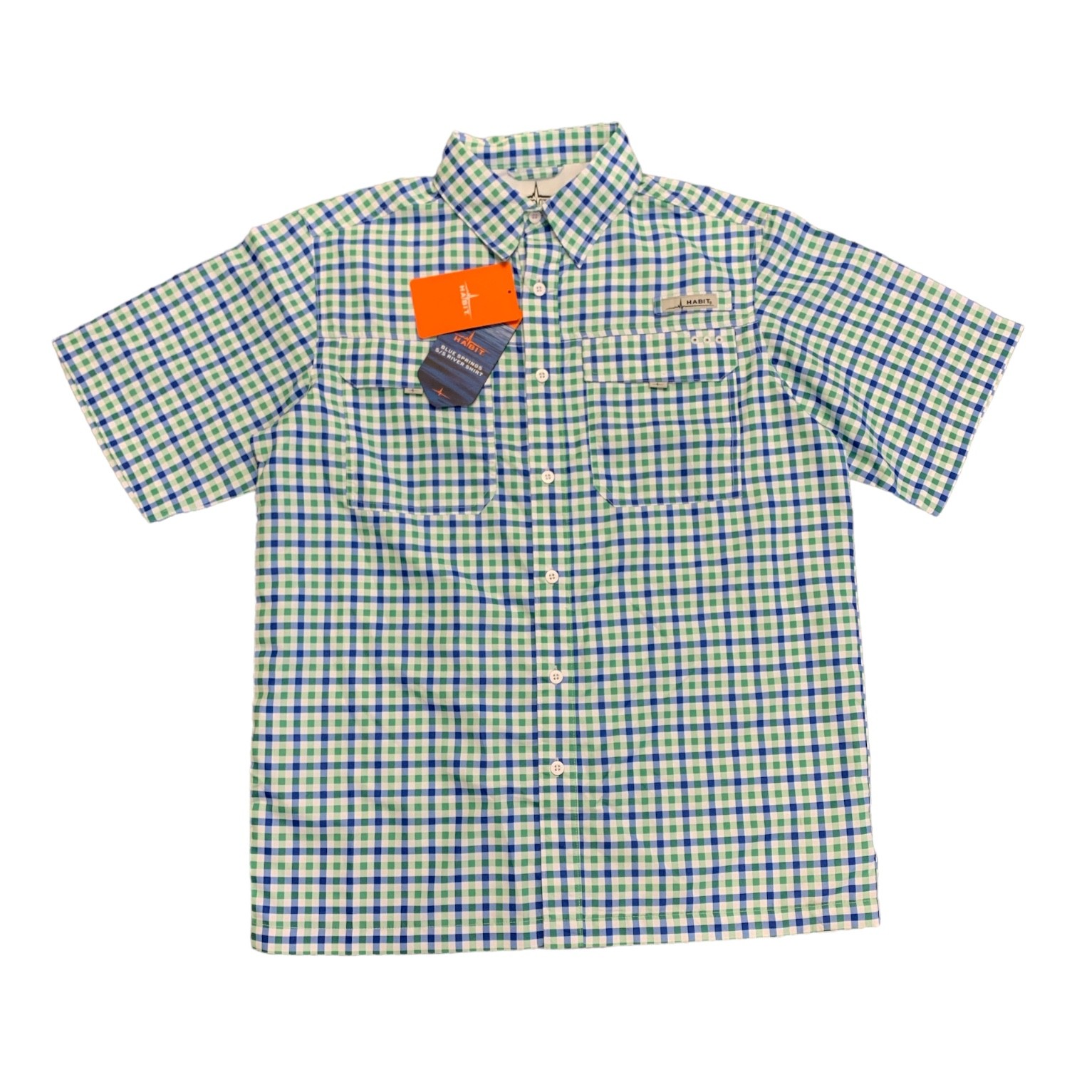 Habit Men's Short Sleeve Blue Springs 40+ UPF Quick Dry River Shirt, TS10479 gallery
