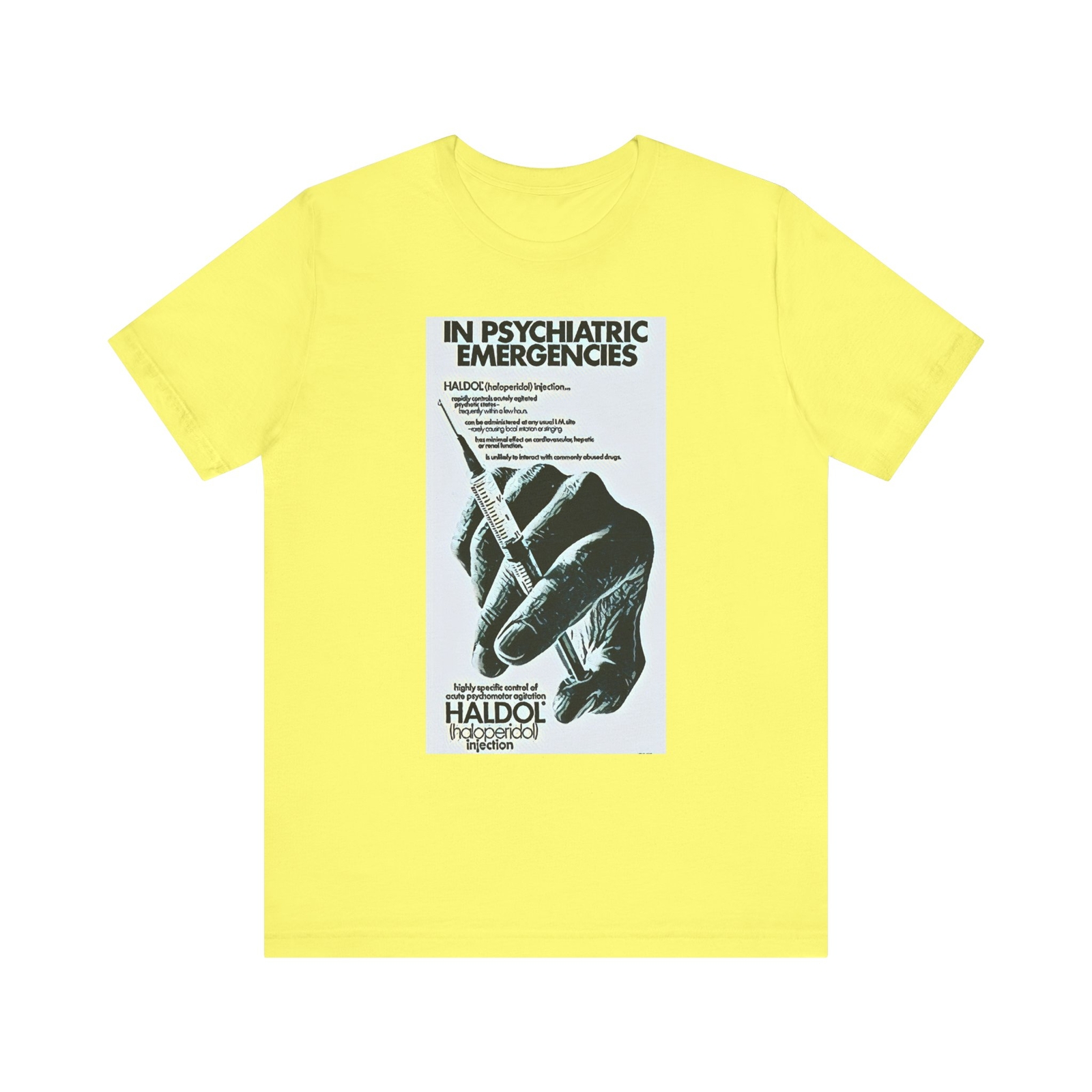 Halidol Retro Ad Art Graphic Print Crewneck Unisex Jersey Short Sleeve Tee Shirt