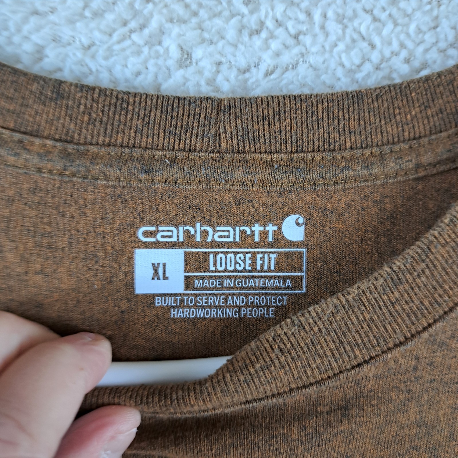 Carhartt Shirt Mens Size XLarge Brown Loose Fit Short Sleeve Casual Work TShirt gallery