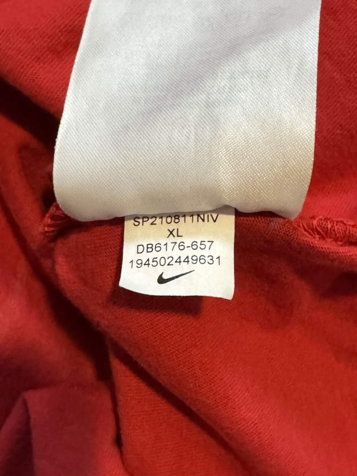 Nike The Nike Tee Mens XL Red All Over Print Just Do It Swoosh Graphic T Shirt gallery