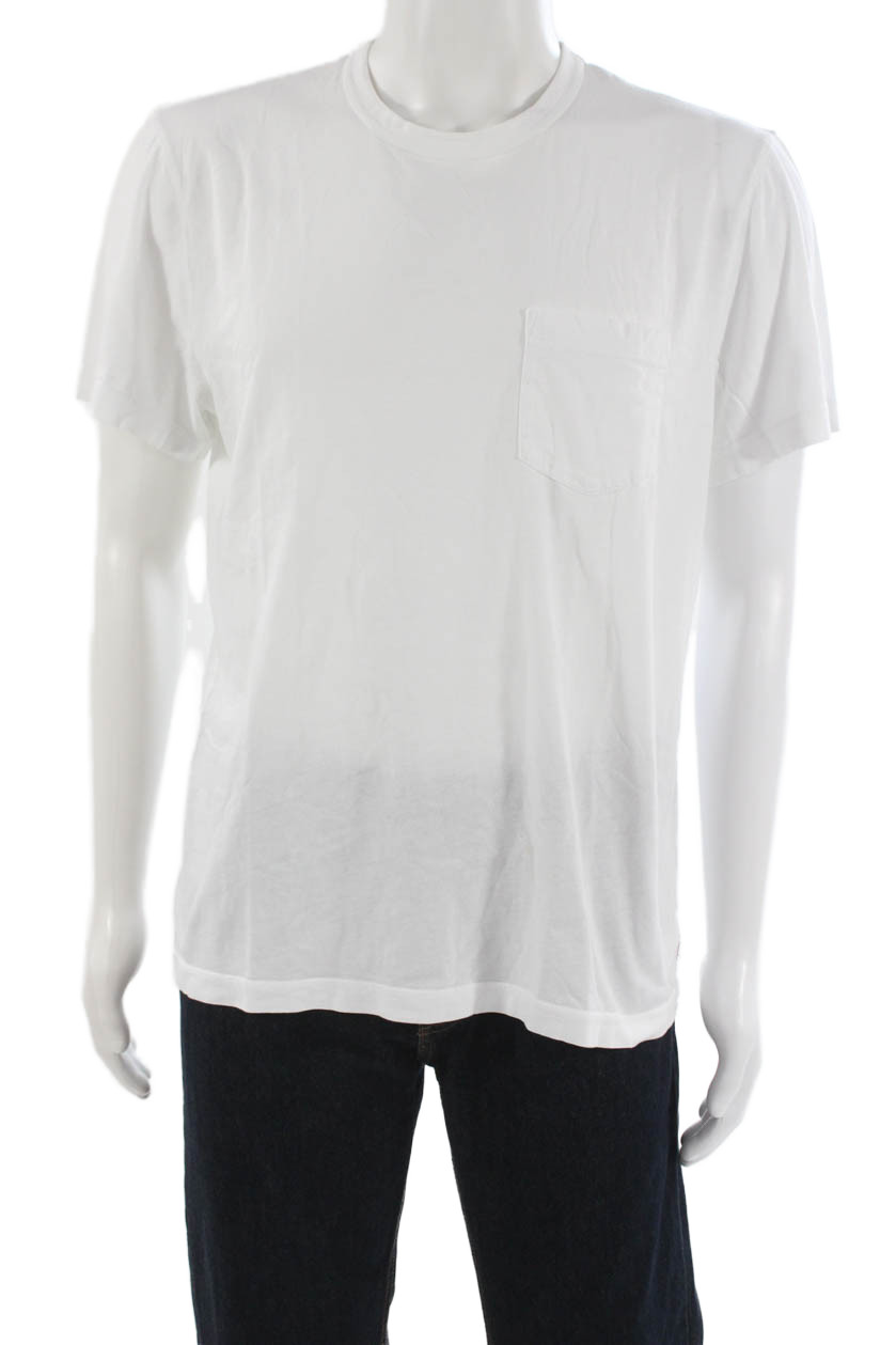 James Perse Mens Basic Short Sleeve Crew Neck 100% Cotton White T-Shirt Size 3