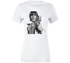 White T-shirt Brian Jones Retro Rolling Stone Vintage Devil Trident Cool 60s Mod