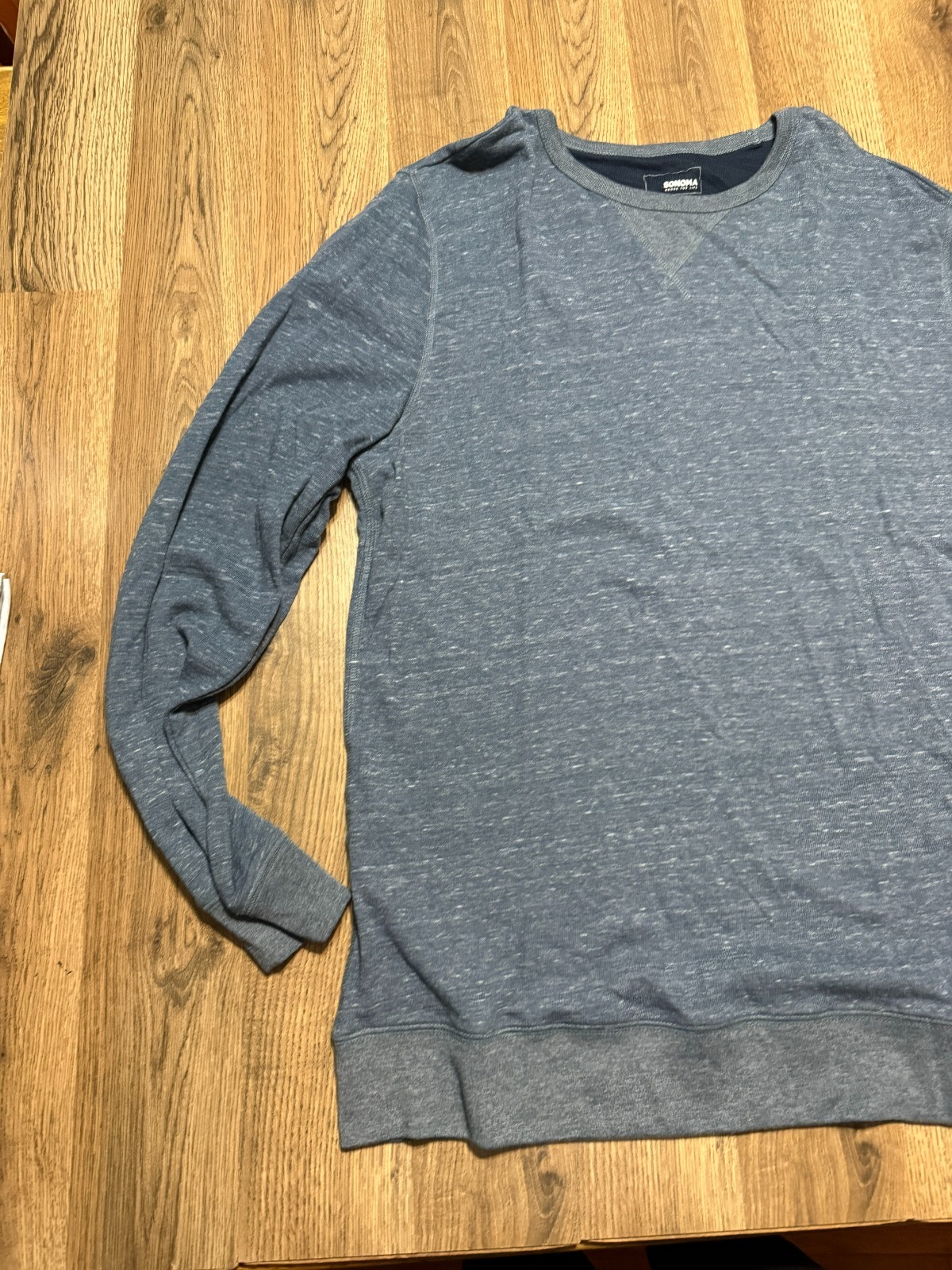 Sonoma Shirt Men's Size Large White Blue Long Sleeve Shirt Crewneck gallery