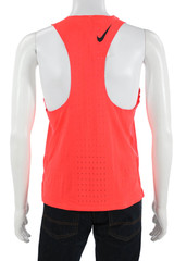 Nike Womens Orange Solid Tank 100% Recycled Polyester Sleeveless Size M