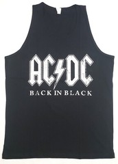 AC/DC Back In Black Tank Top T-shirt ACDC Flag 1980 US Tour Men’s Vest Black New