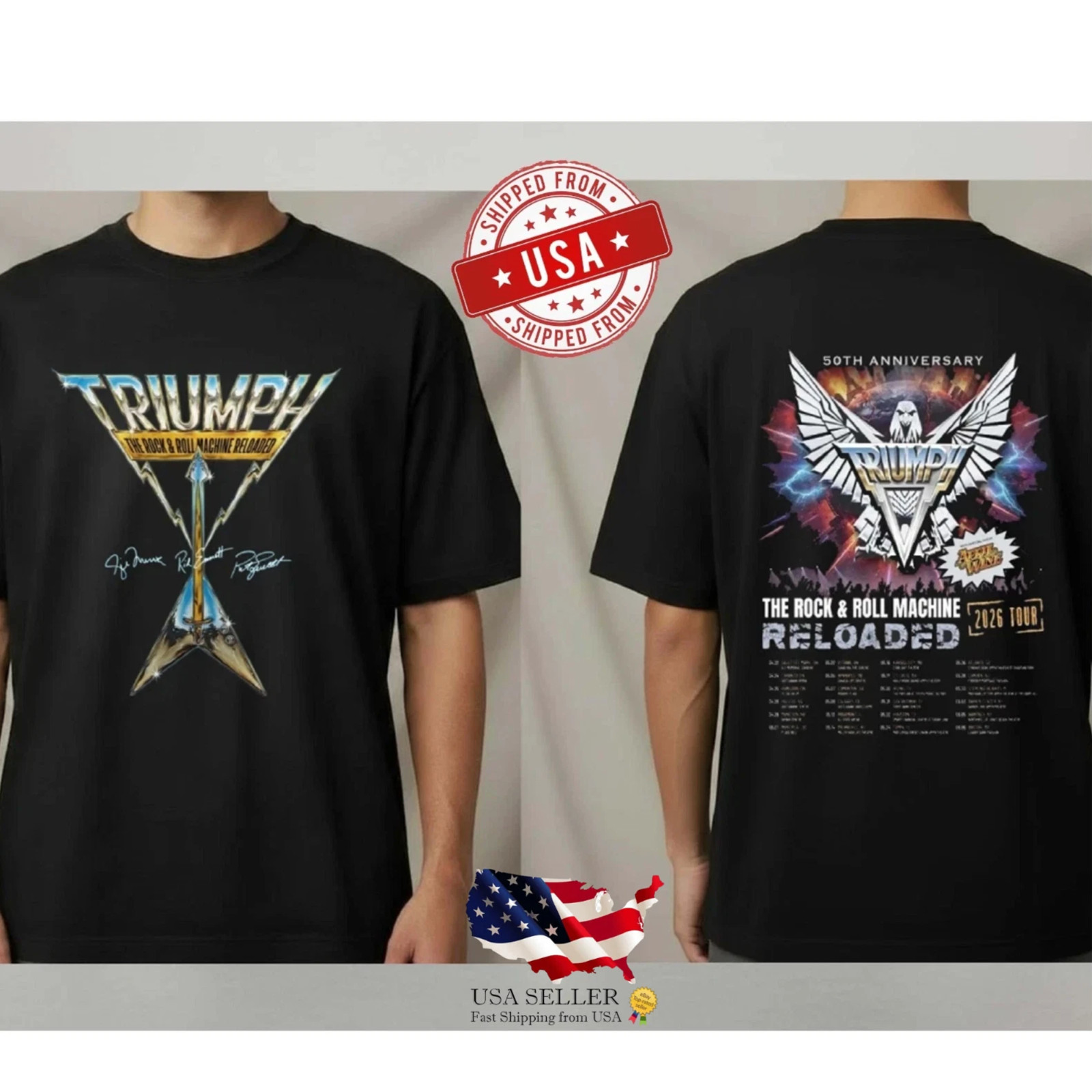 Triumph 50th Anniversary Tour 2026 Shirt Rock Band Double Sided Tee gallery