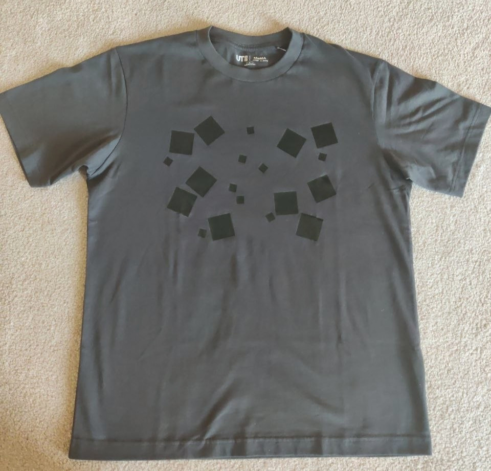 UNIQLO MoMA JOSEF ALBERS Art T-Shirt Size S Men's Dark Gray Black Squares NWT gallery