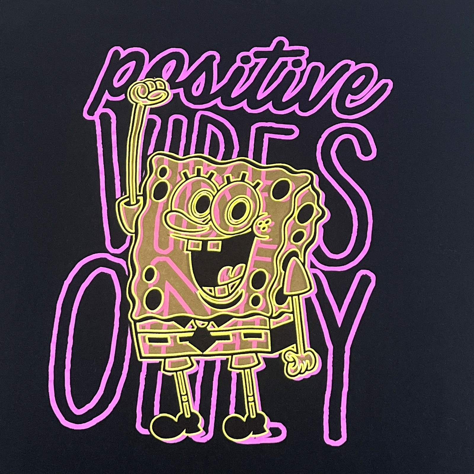 SpongeBob SquarePants Shirt Mens XL Black Neon Cartoon Nostalgia Graphic Tee gallery