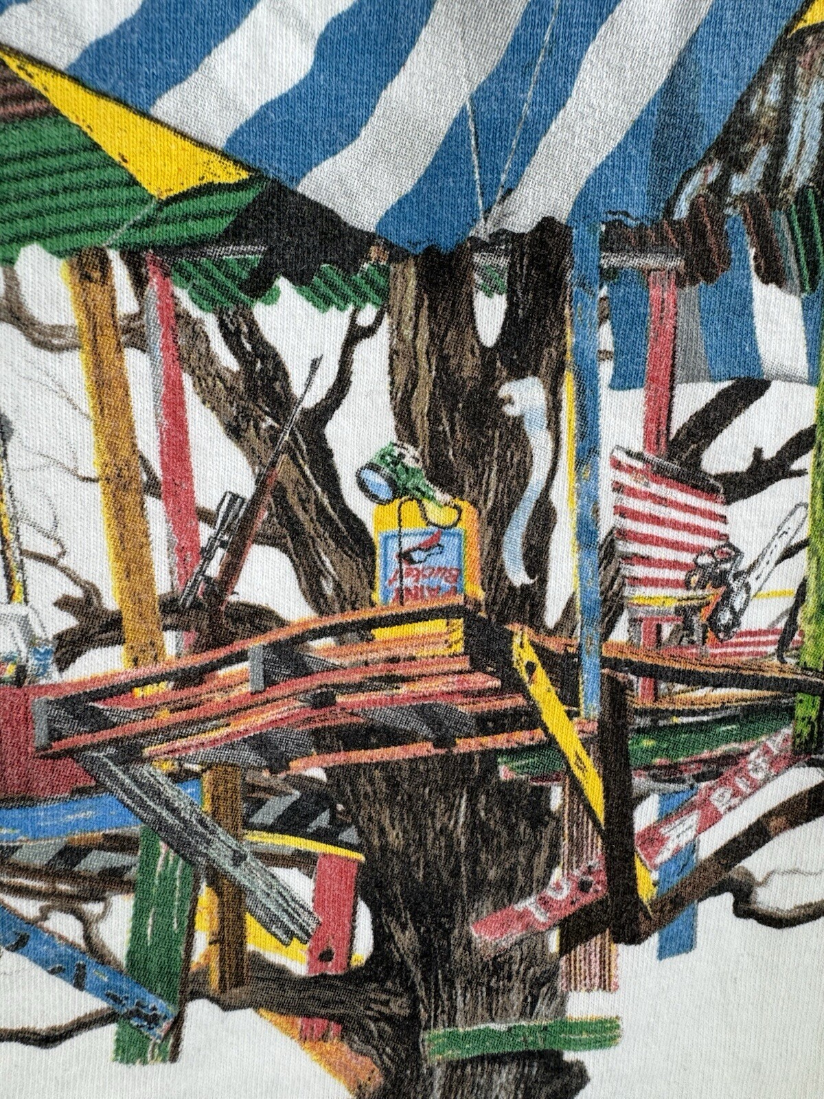 Vintage Redneck High Rise Treehouse Tee T Shirt Funny Deer Hunting Size L VTG gallery