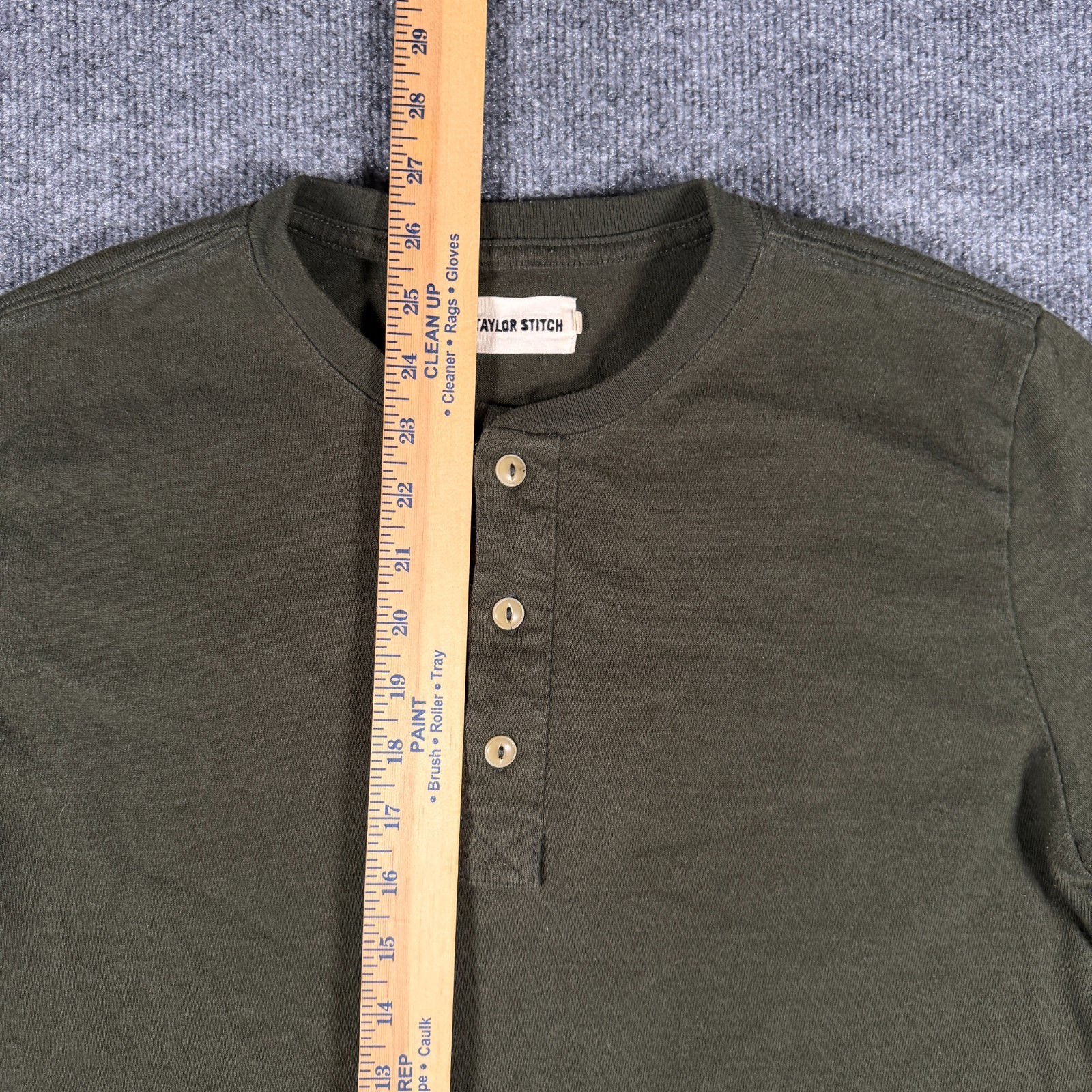 Taylor Stitch Shirt Mens Size 40 Medium Green Polycotton Long Sleeve Henley Prep gallery