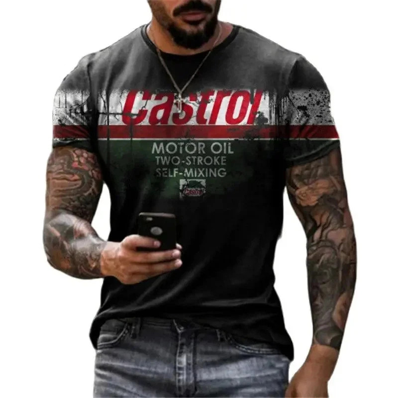 2025 Men's T-shirts 3d Retro Printed Short Sleeve Tops Vintage Oil T Shirt gallery