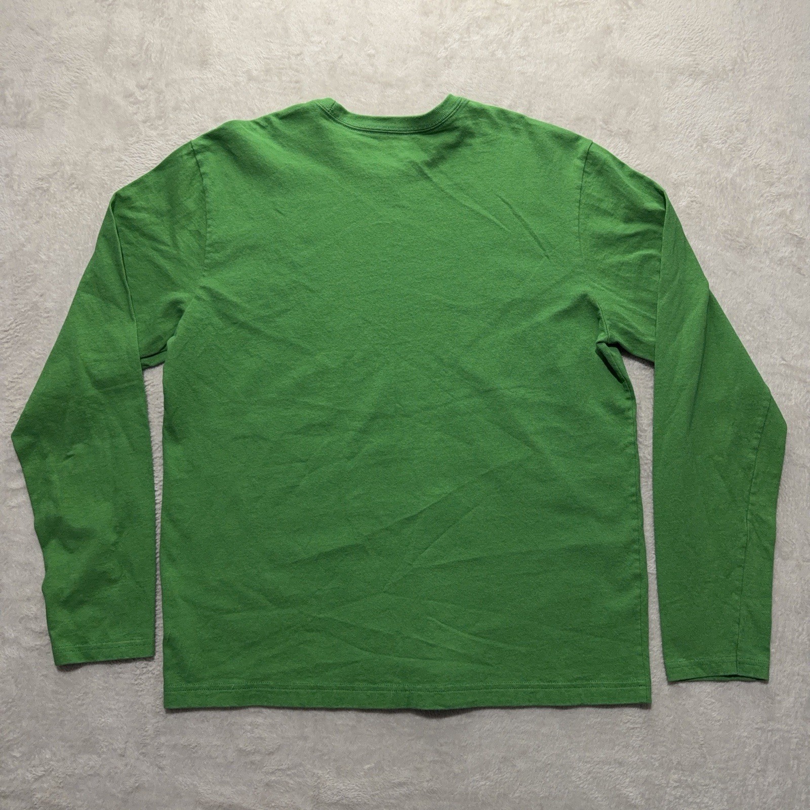 Apple Employee Long Sleeve T-Shirt Men L Green 100% Recycled Cotton Apple Logo gallery