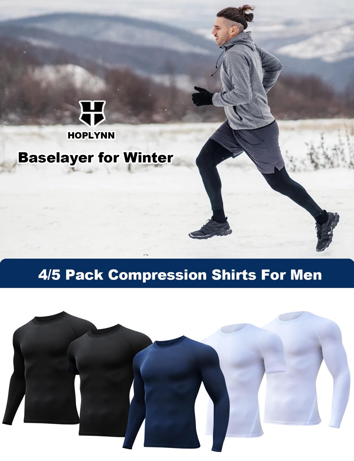 4 Pack Workout Compression Shirts Men Long/Short Sleeve Rash Guard Athletic U... gallery