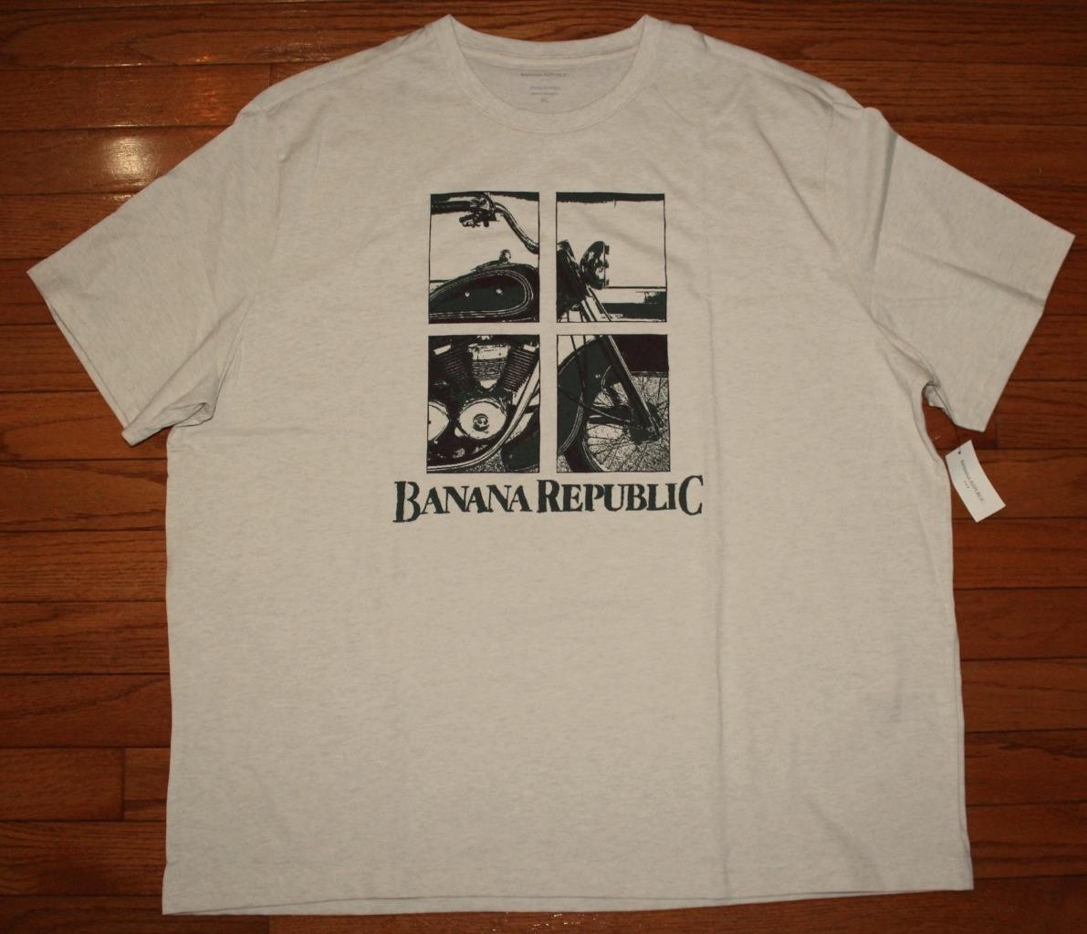 BANANA REPUBLIC Men MOTORCYCLE LOGO Graphic Tee PREMIUM WASH T-Shirt Size XL *1C gallery