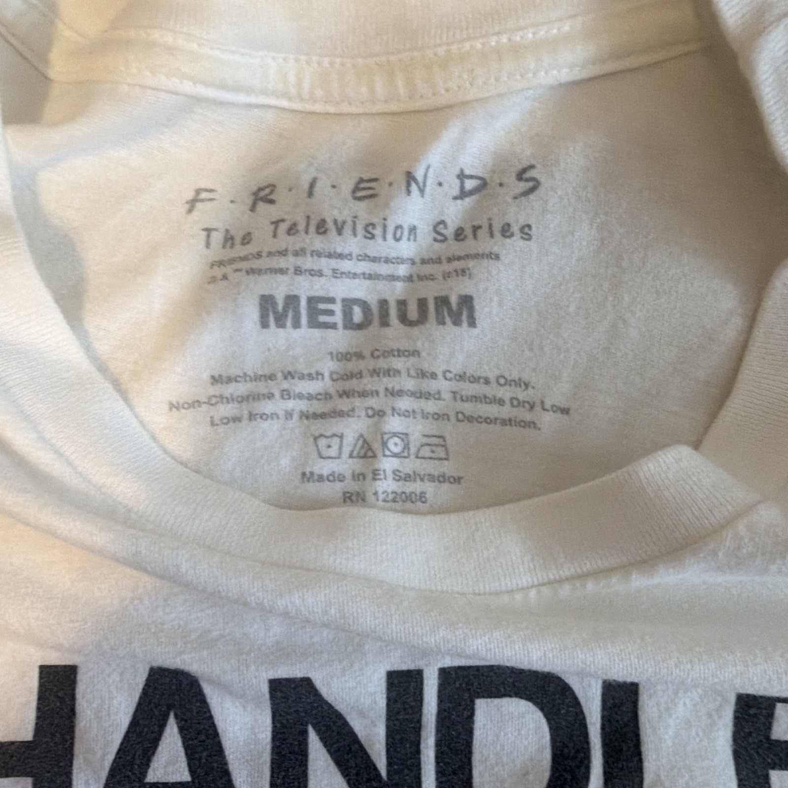 Friends TV Series White Graphic Logo T-Shirt Size M Crew Neck Short Sleeve gallery