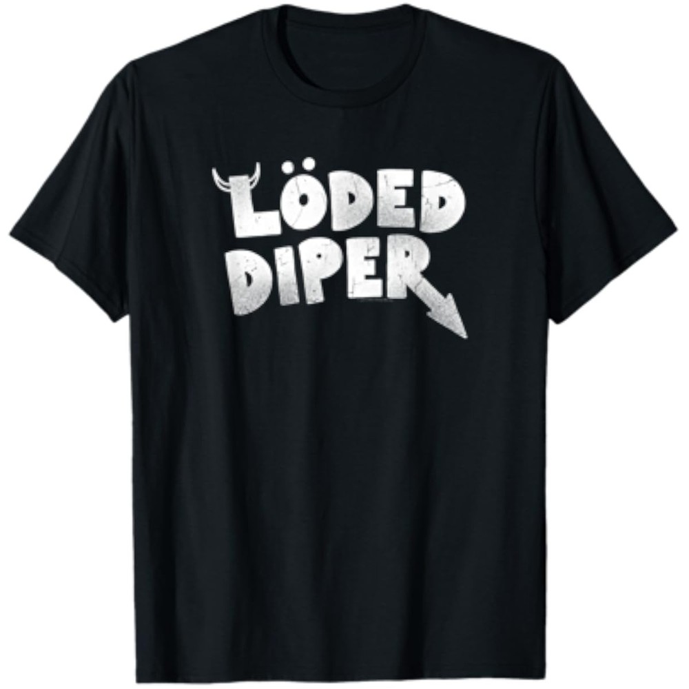 Loded Diper Funny Rock Style Graphic T-Shirt Parody Humor Unisex Tee