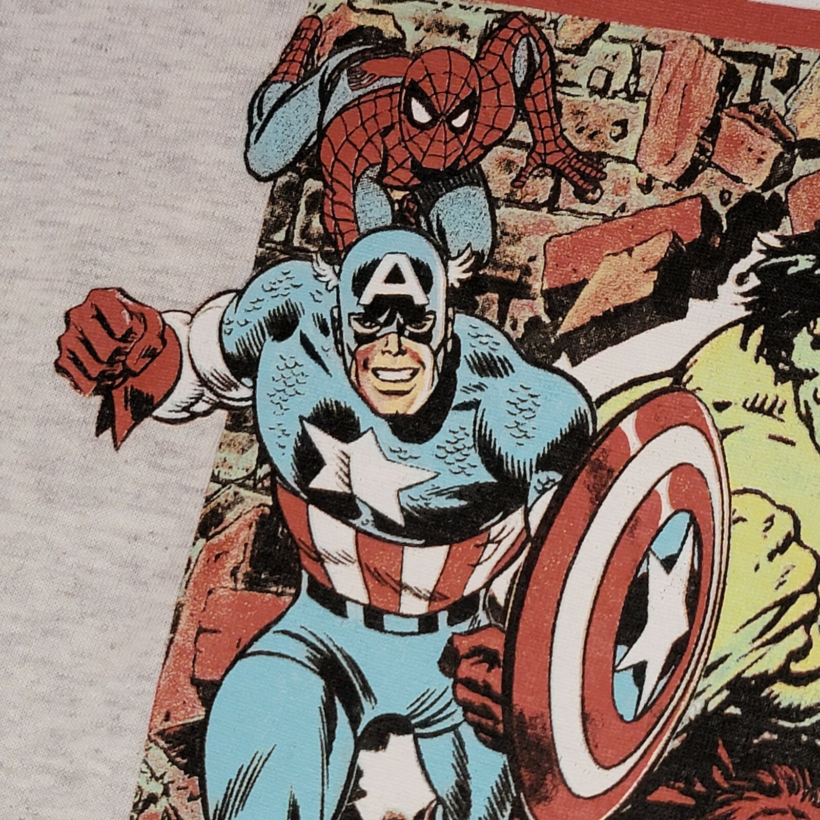 MARVEL COMICS Shirt Mens Small Gray Golden Age Avengers Casual Hulk Thor NWT gallery