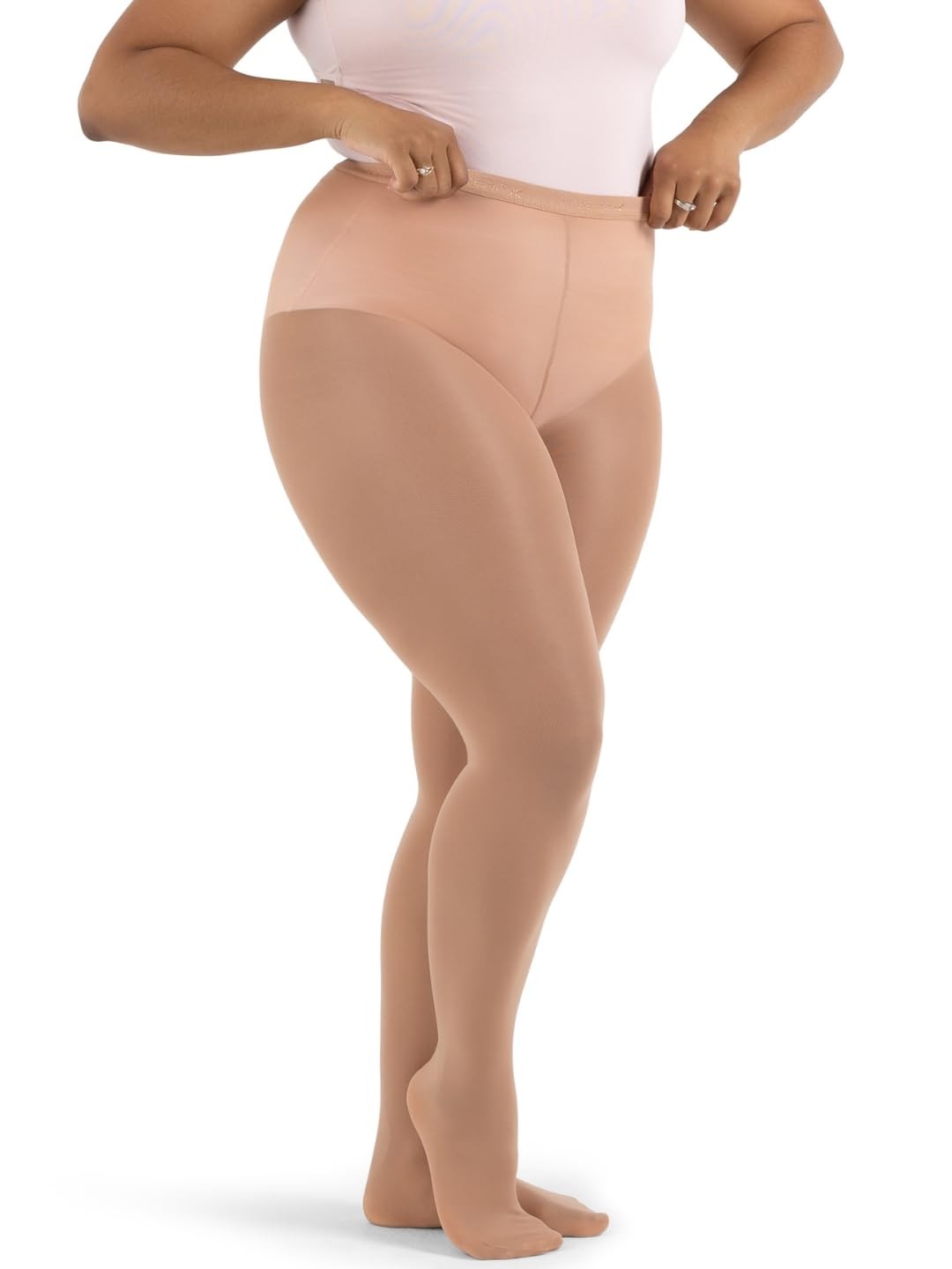 Women’s Hold & Stretch Plus Footed Tights Light Suntan 1X