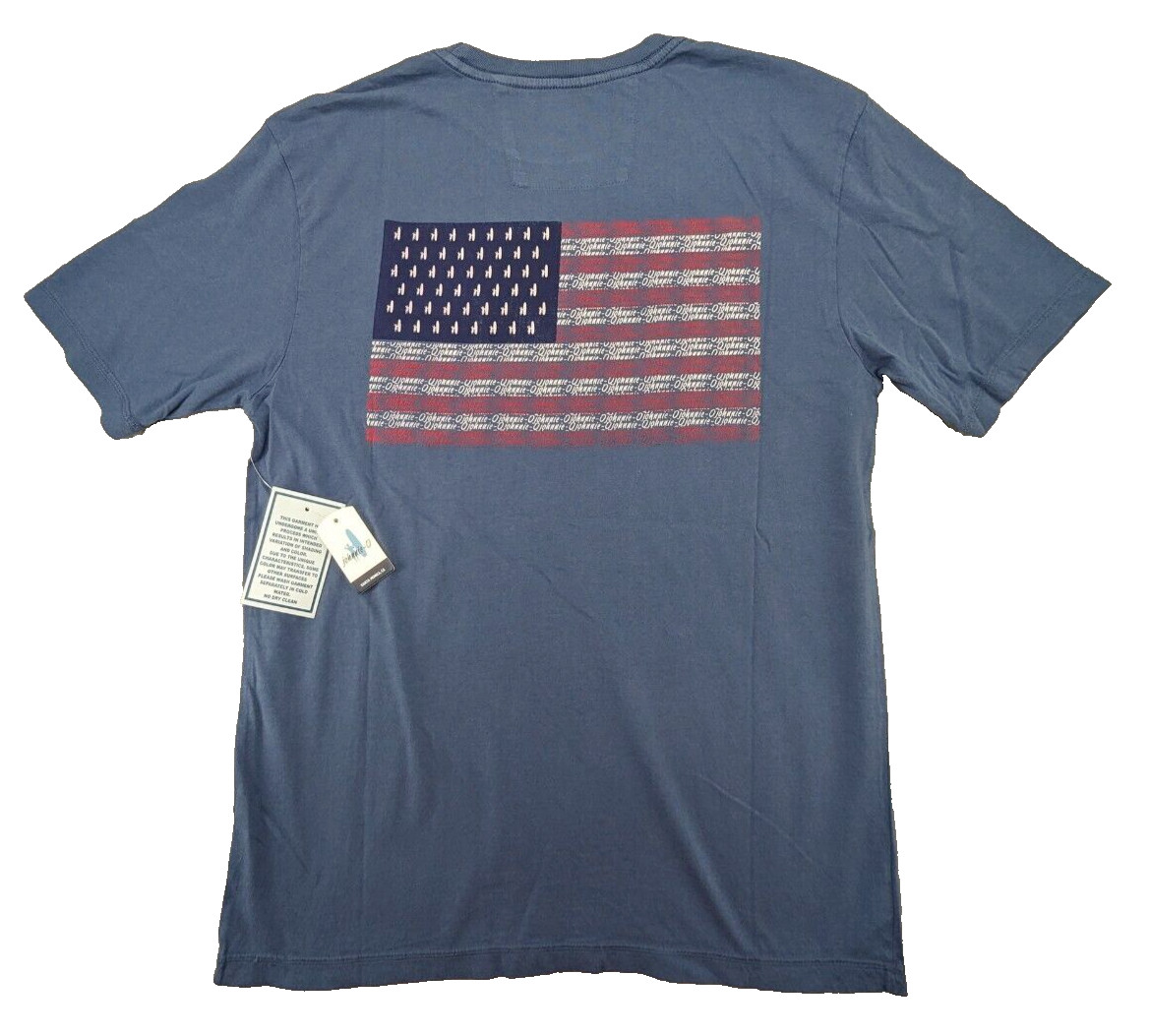Johnnie-O T-Shirt Mens Small Blue SS Surfing 🏄 Patriotic Flag Crew Neck gallery