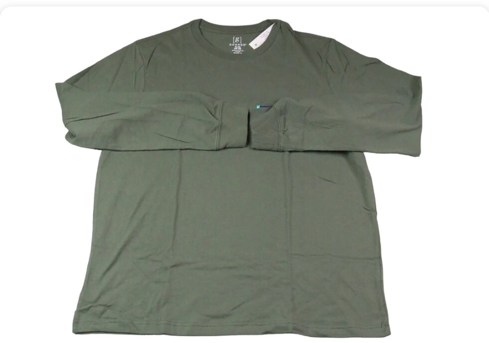 George Men's Pick Color Long Sleeve Crew-Neck Solid Plain T-Shirts Tee: S-XL gallery