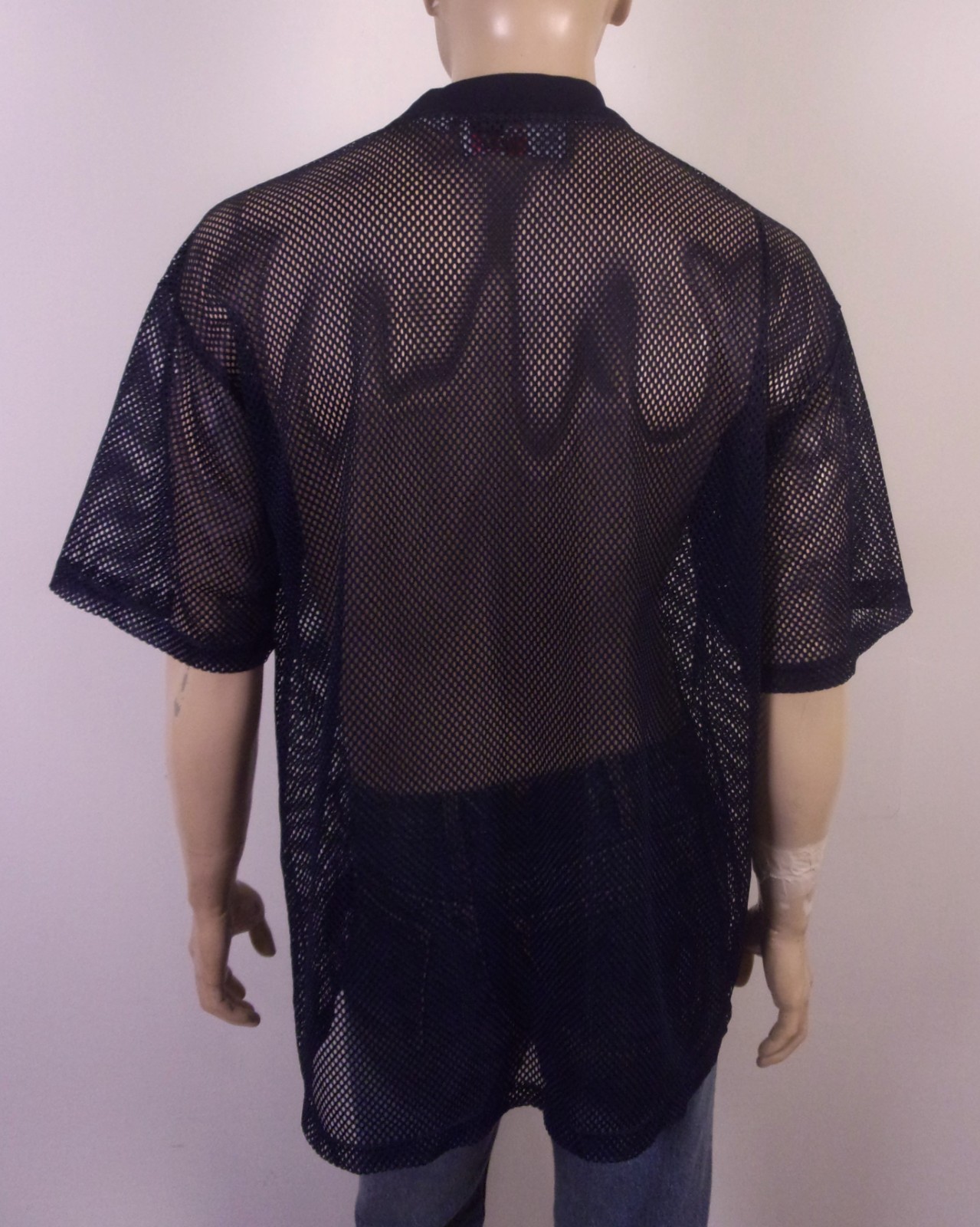 vintage EUC 212 NYC Navy Mesh New York T-Shirt Shirt Jersey Hip Hop Rap SZ XL gallery