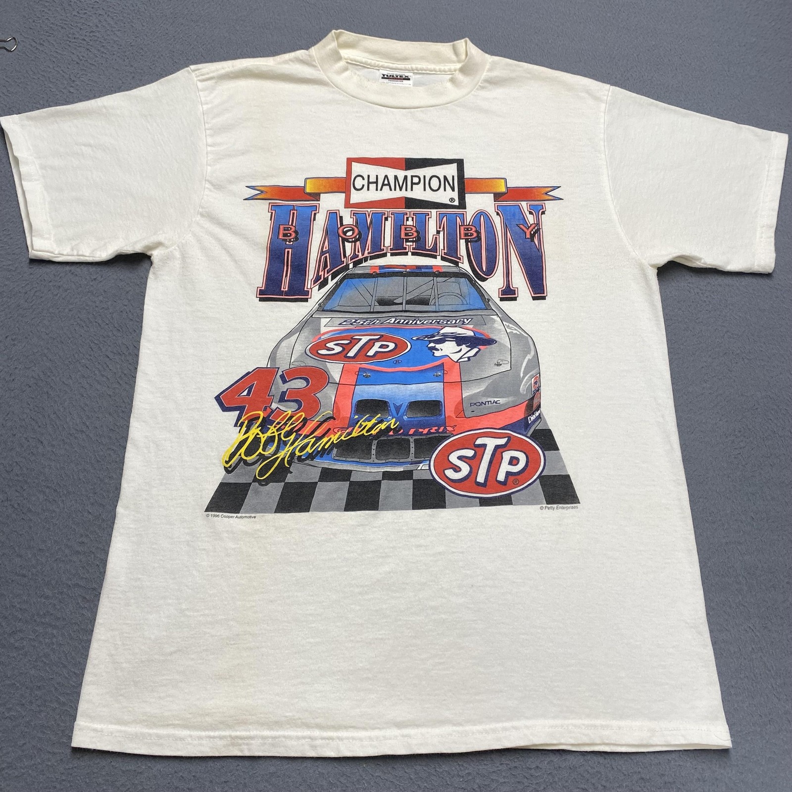 Vintage Bobby Hamilton Shirt Mens Large White STP Champion 90s NASCAR Racing gallery