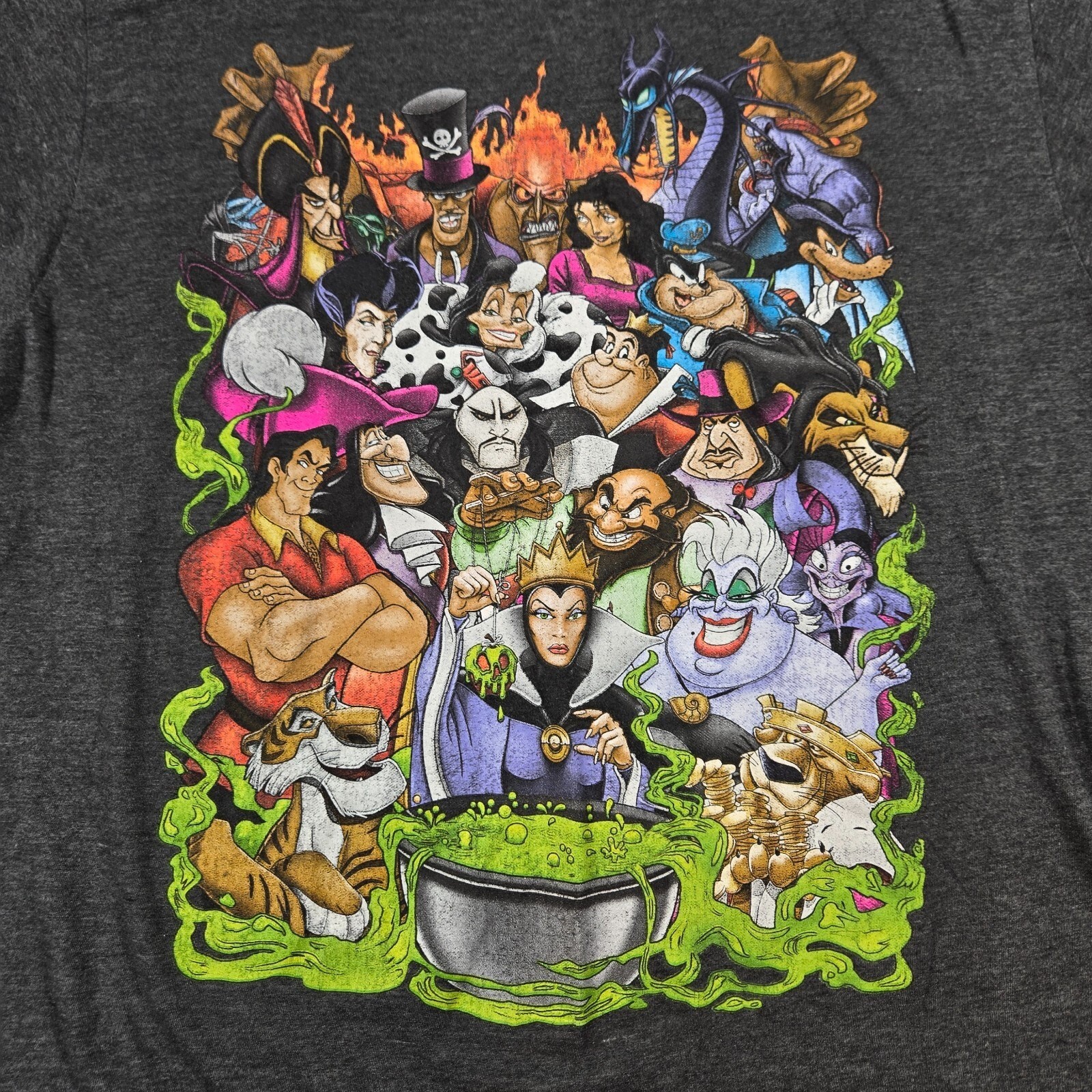 Disney Villains T Shirt Mens XL Gray Cruella Ursula Scar Witch Graphic Tee gallery