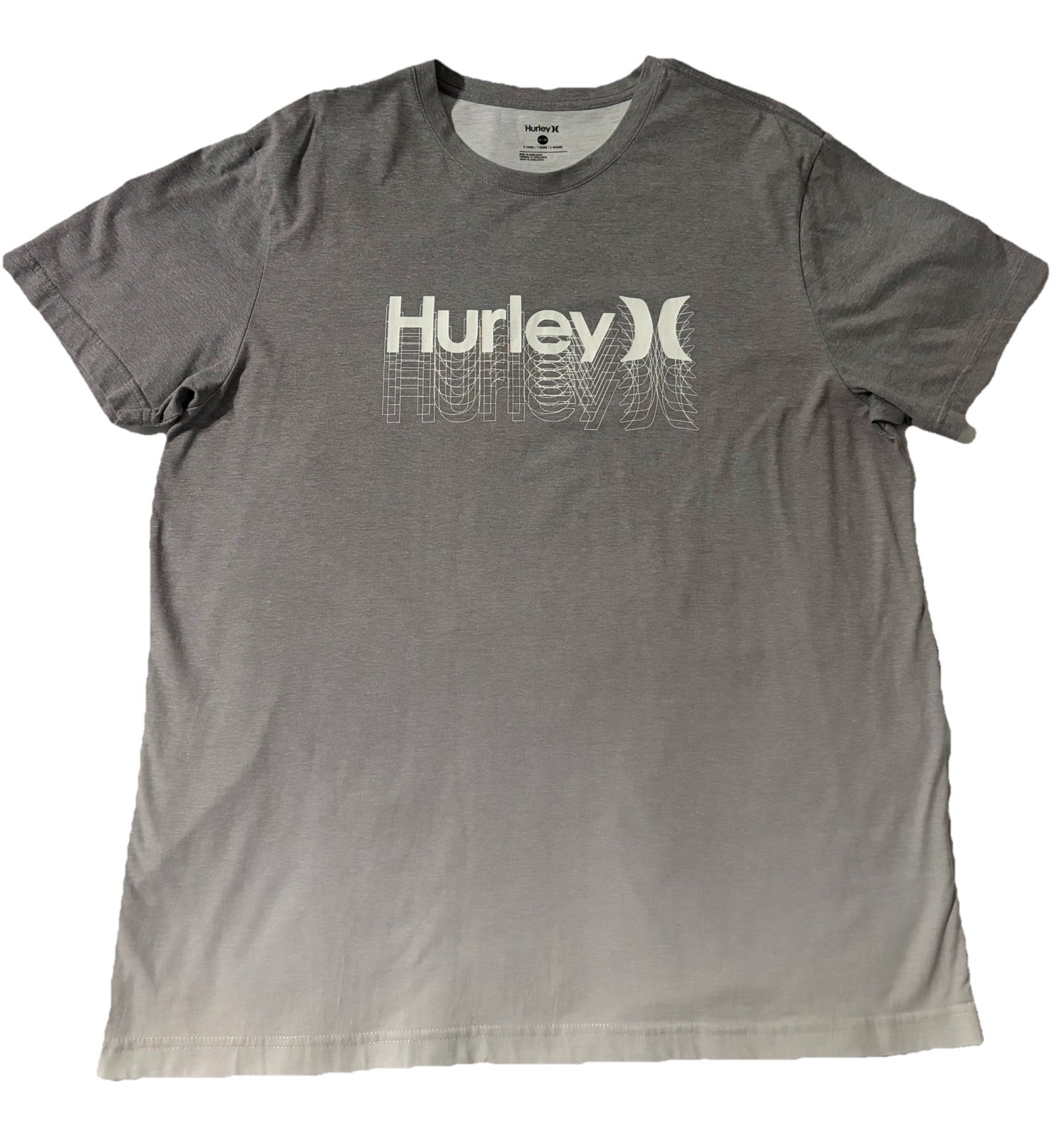 Hurley Gray Men’s Logo Graphic Print Crew Neck Short Sleeve T-Shirt XL