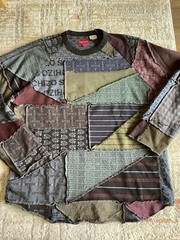 Supreme Schizo Jacquard Patchwork L/S Shirt Sweater M Box Logo Tee SS23 In hand
