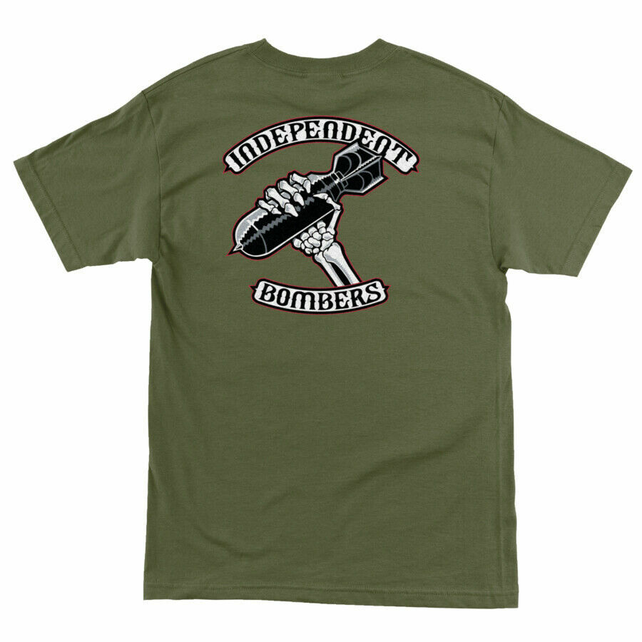Independent Trucks RTB BOMBERS Skateboard T Shirt MILITARY GREEN gallery