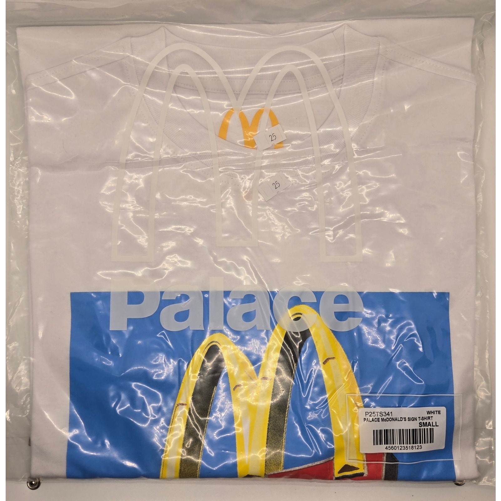MCDONALDS X PALACE WHITE McD/PALACE LOGO T-SHIRT SIZE SMALL 2020 - (NWT) gallery