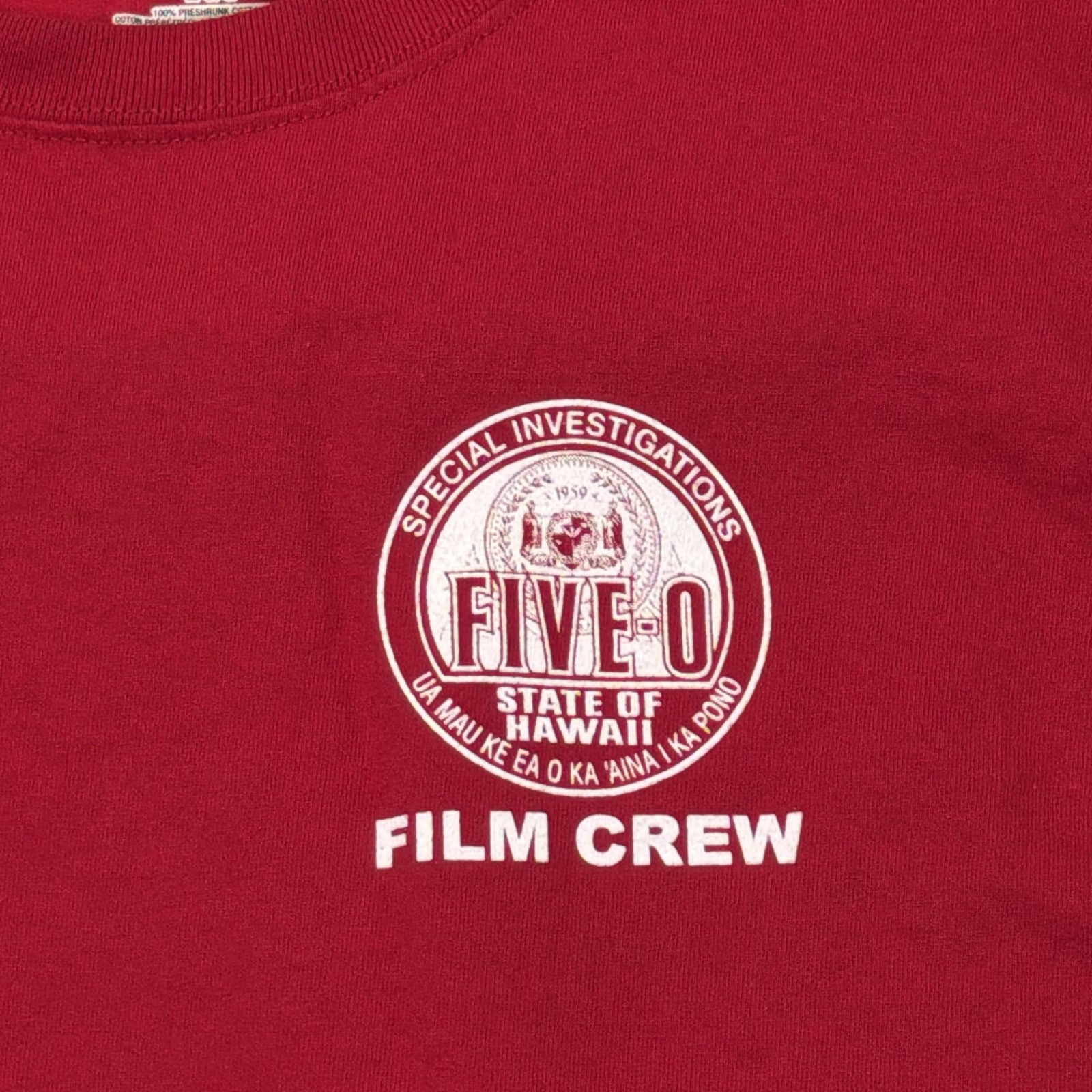 Hanes Shirt Mens L Red Hawaii Five-0 Film Crew Graphic Tee Tagless TV Show gallery