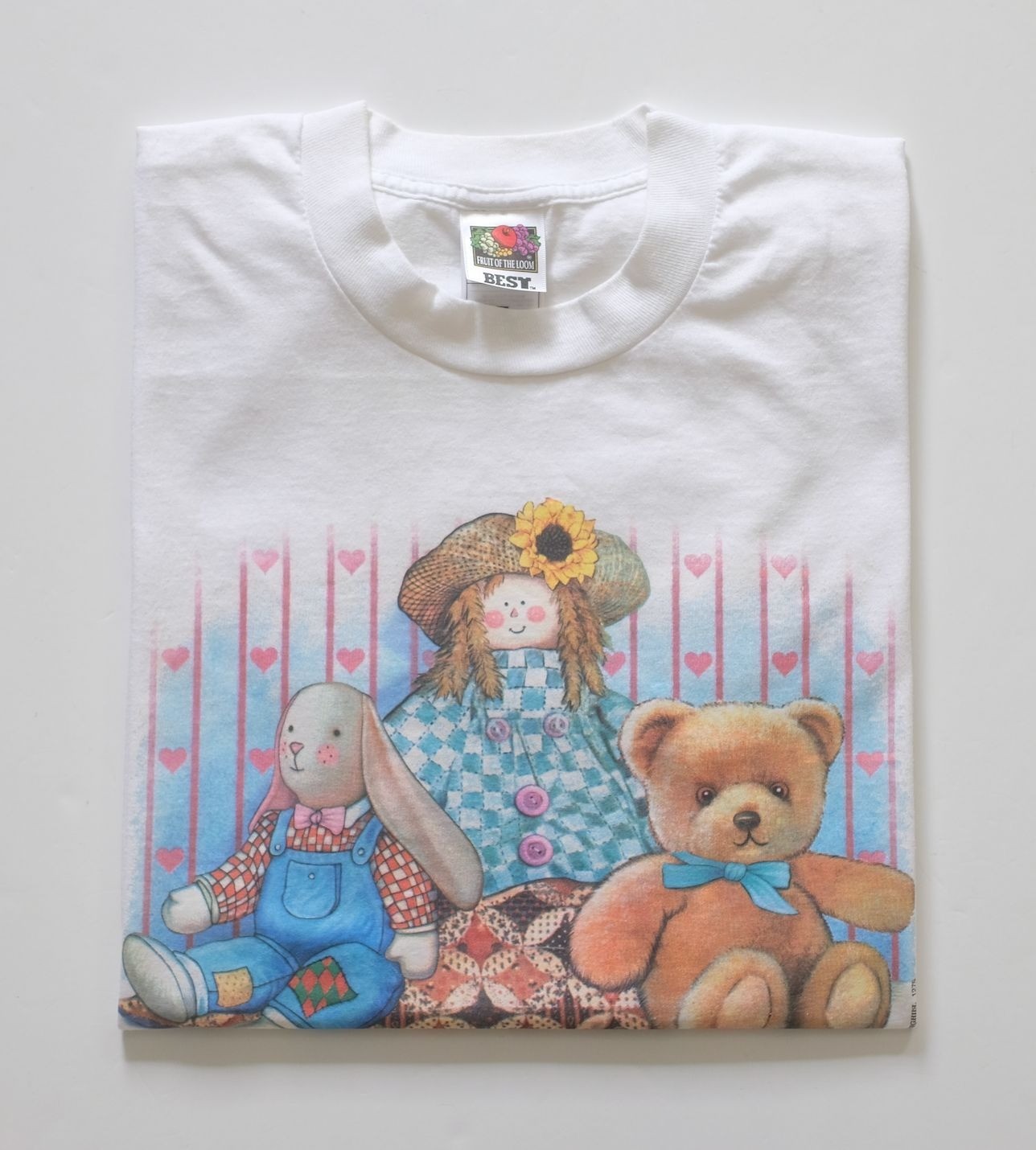 FRUIT OF THE LOOM VTG 90s FOTL RETRO BEAR GOOD FRIENDS VTG GRAPHIC T SHIRT SZ L gallery